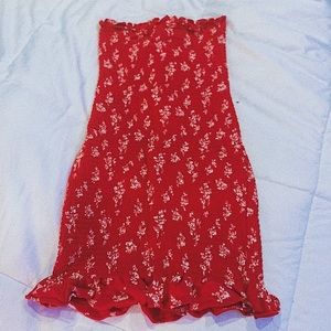 Reformation red strapless dress